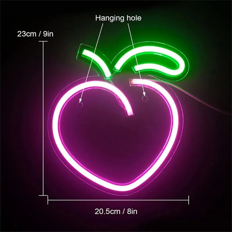 Decoration Neon Murale Pêche