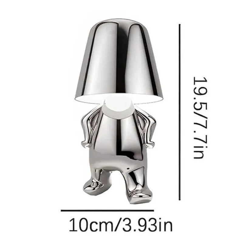 Lampe Bonhomme Design Argenté Sérieux