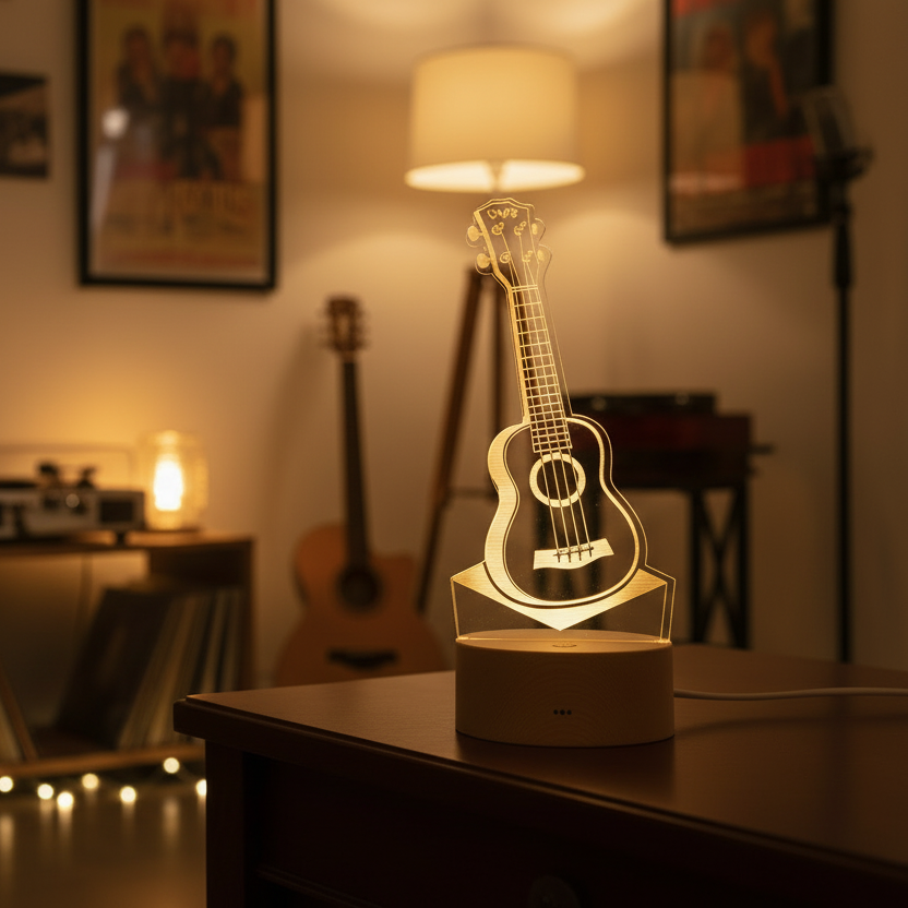 Lampe Guitare 3D Veilleuse de rêve