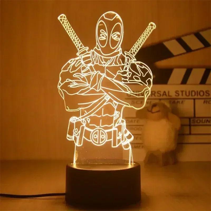 Lampe De Bureau 3D Deadpool - Veilleuse de rêve