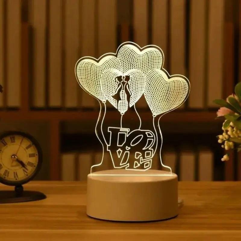 Lampe 3D Love Ballon D'amour - Veilleuse de rêve