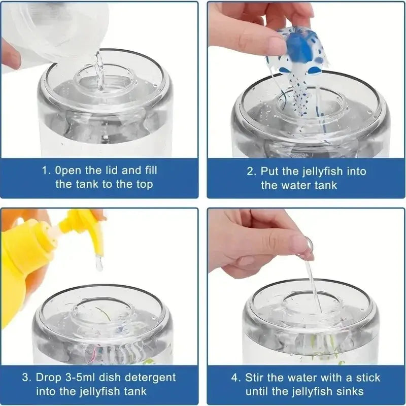 Lampe méduse aquarium effet lumineux avec télécommande et branchement USB.