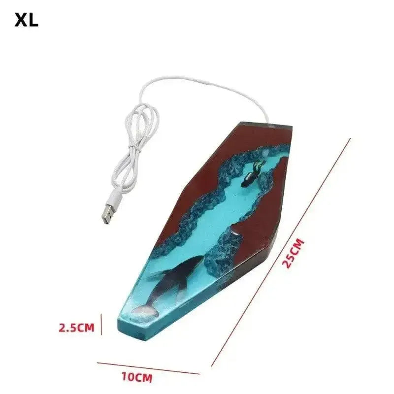 Lampe de Plongée en Résine époxy en Bois Taille XL