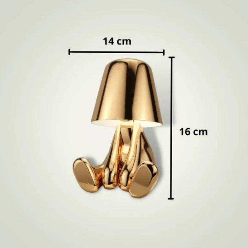 Lampe Bonhomme Design Doré Assis - Veilleuse de rêve