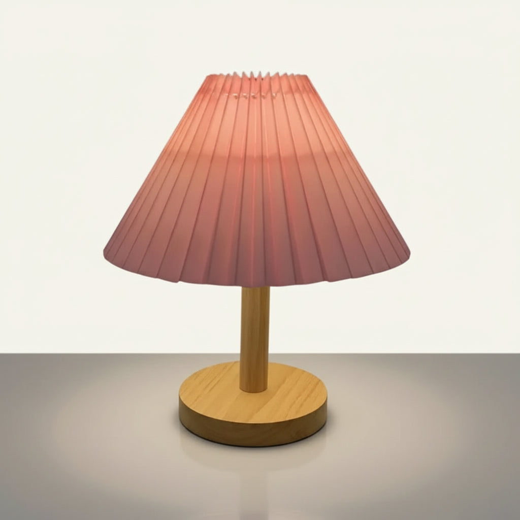 Lampe De Table Plissée LED Khaki Fond Blanc