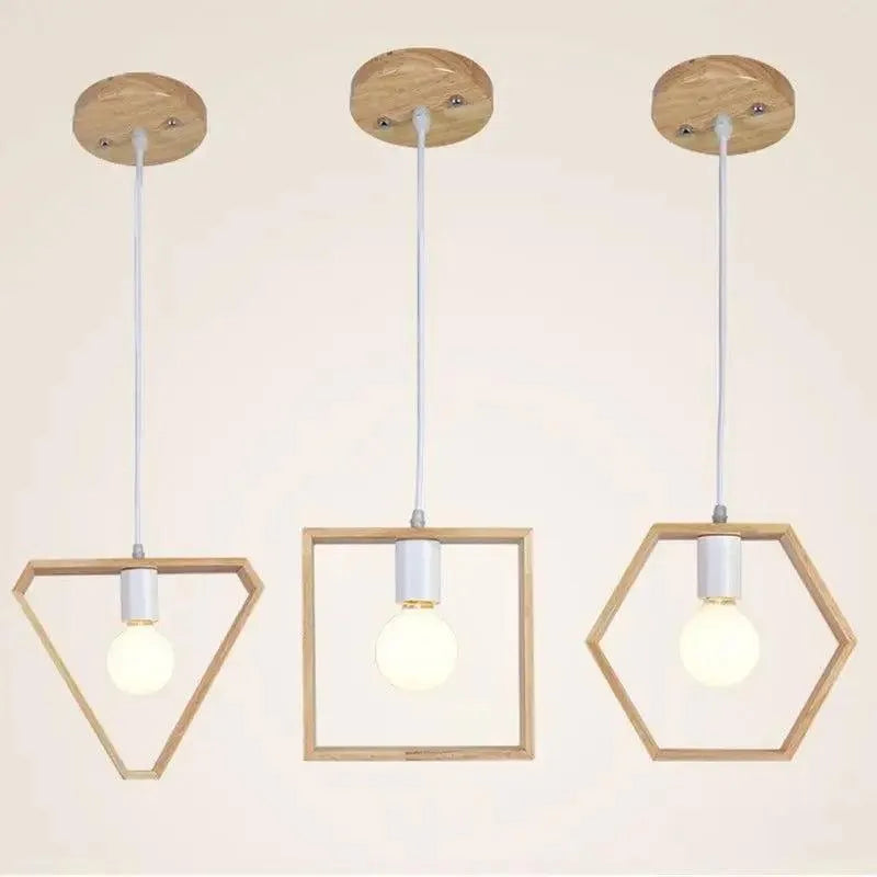 Wooden Bedside Lamp | Modern Triangle Hexagon Square