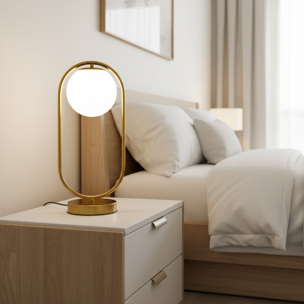 Lampe De Chevet Boule En Verre Laiton Veilleuse de rêve