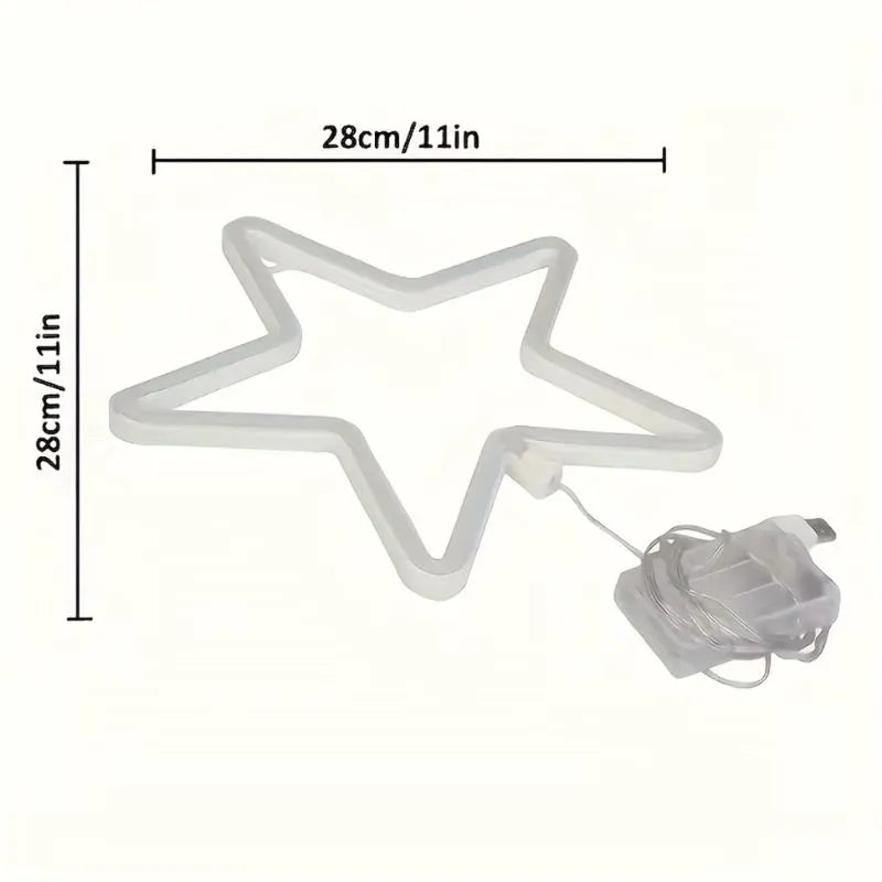Néon LED mural Étoile Dimension Fond Blanc