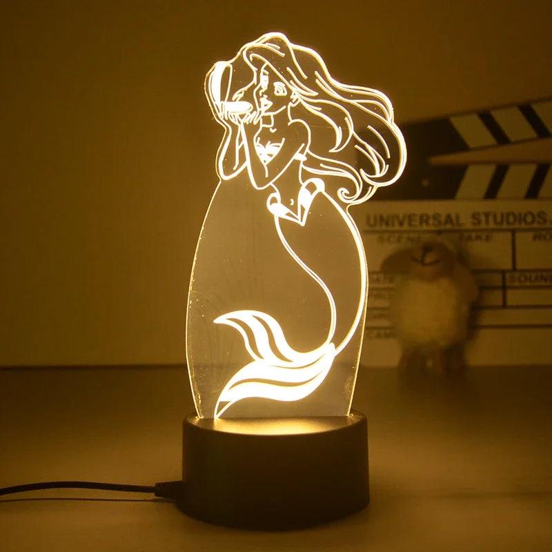 Lampe 3D Ariel La Petite Sirene - Veilleuse de rêve