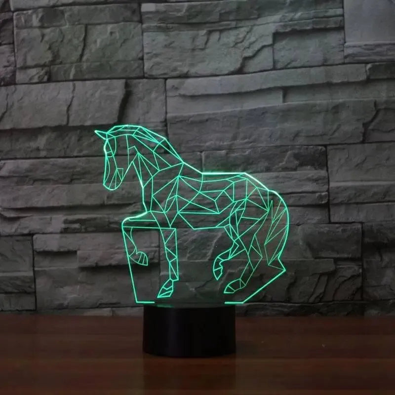 Lampe de chevet veilleuse à Led 3D Cheval