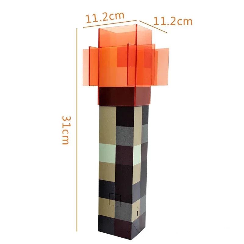 Torche Minecraft Lampe Redstone dimension fond blanc - Veilleuse de rêve