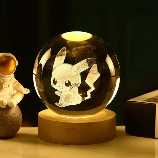 Pokéball Lumineuse en Cristal Pikachu