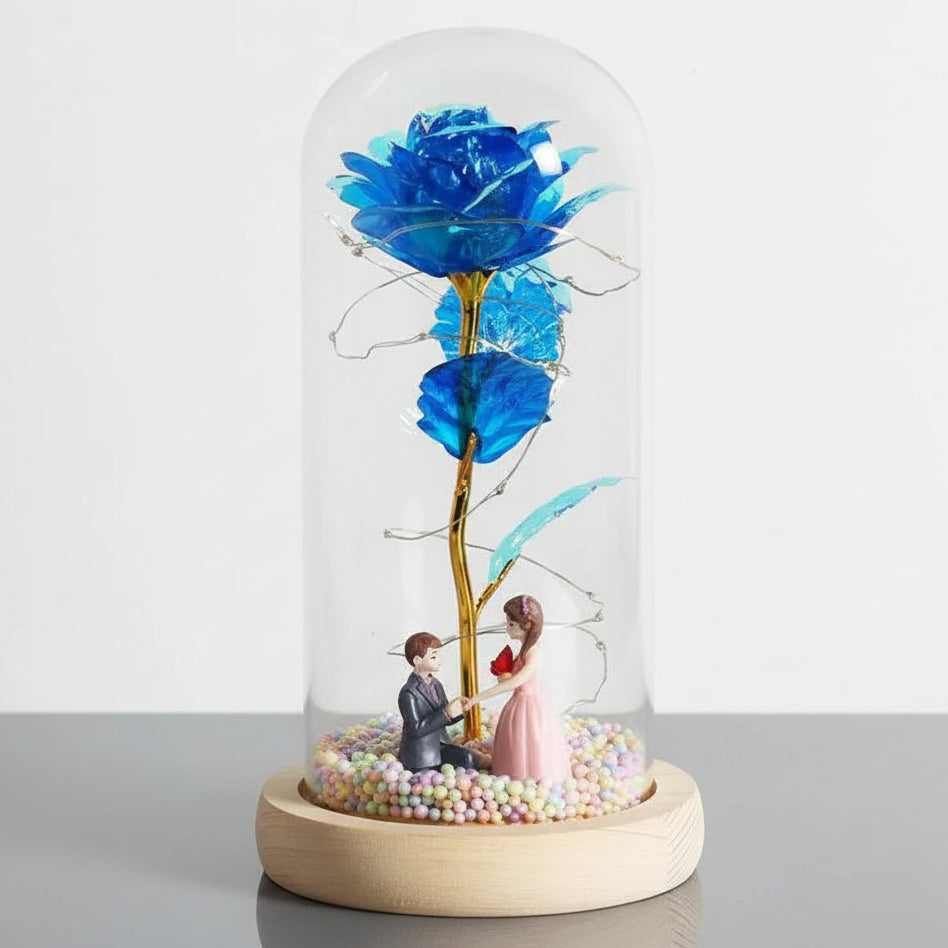 Lampe Rose Éternelle | Rose Mariée ou Amoureux - Veilleuse de rêve