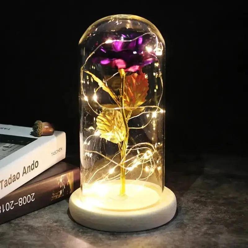 Lampe Rose Éternelle Violet - Veilleuse de rêve