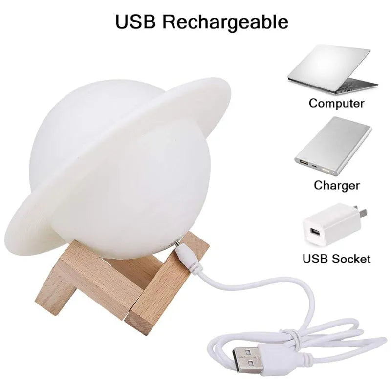 Planète Saturne Lampe Fond Blanc