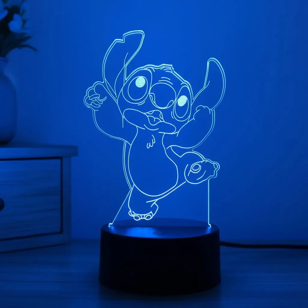 lampe stitch 3d led heureux