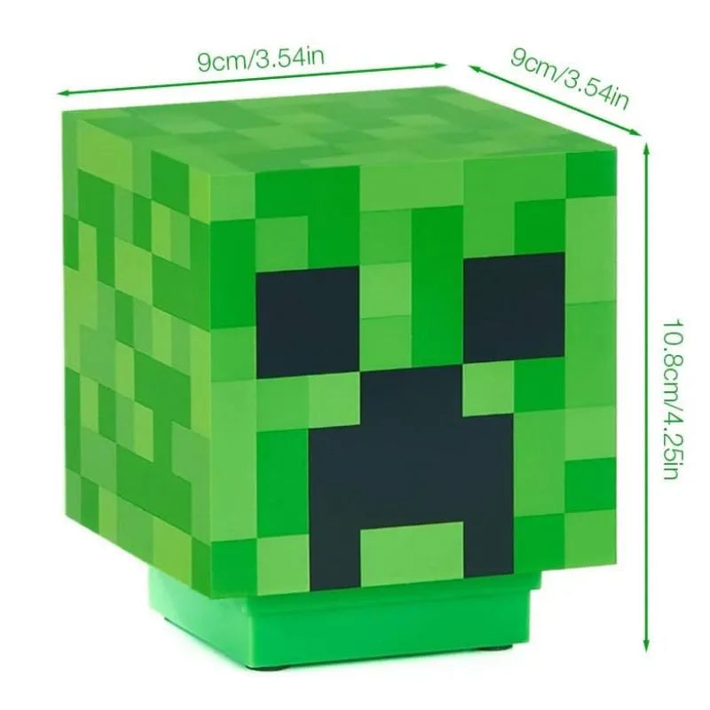 minecraft lampe creeper taille fond blanc