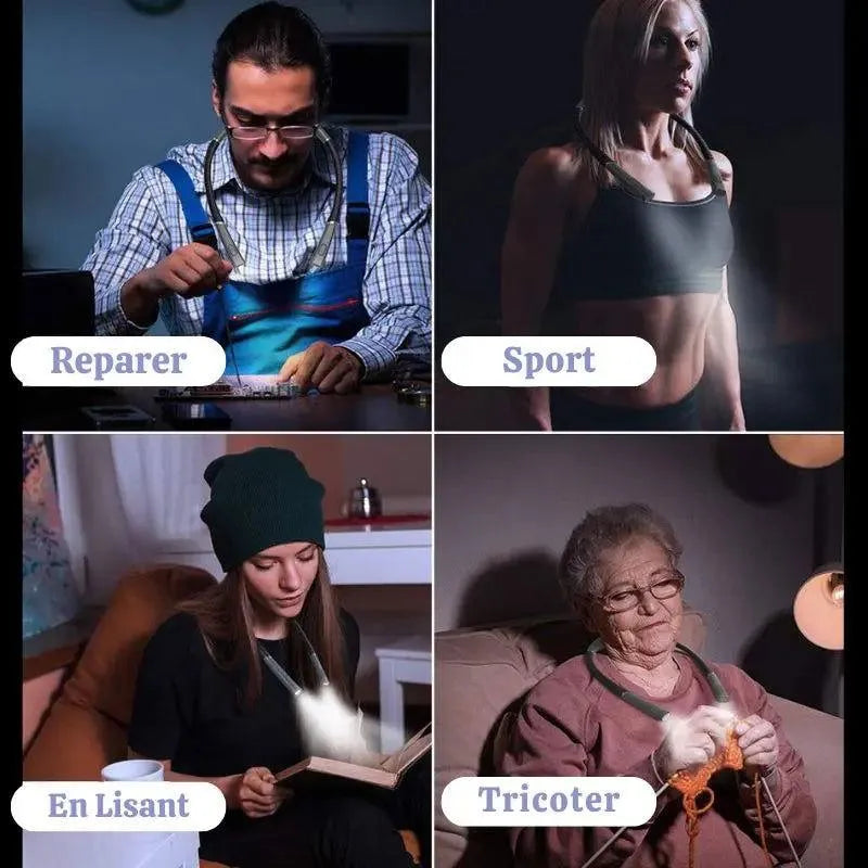 lumière pour tricoter, lecture, bricoler, sport