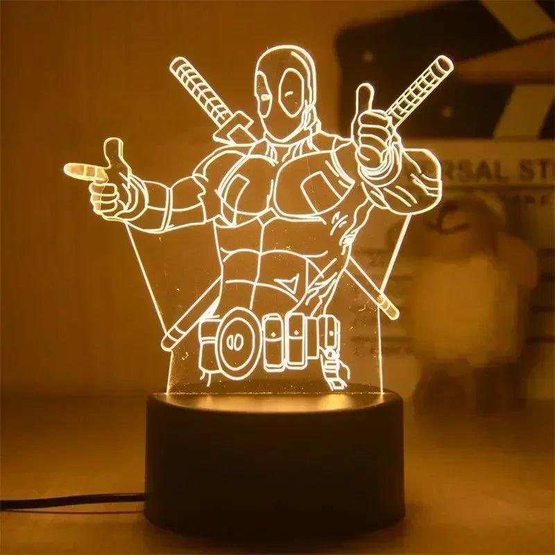 Lampe 3D Deadpool Led - Veilleuse de rêve