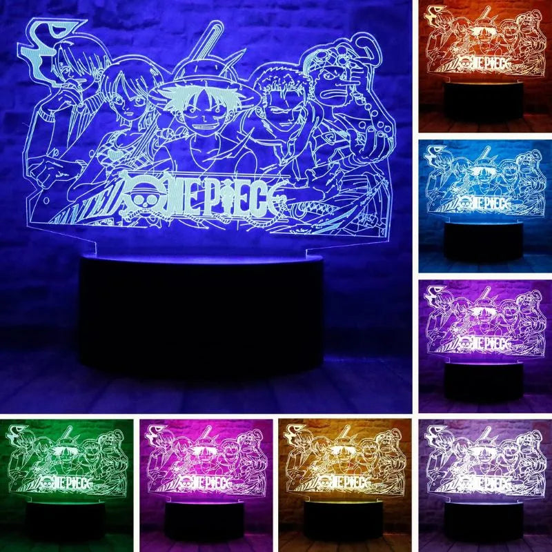 one pièce lampe 3D 16 Couleurs