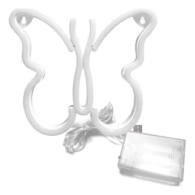 Lampe néon LED en forme de papillon
fond blanc
