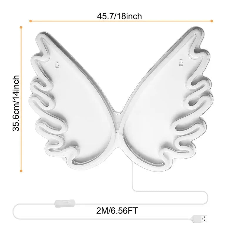 Ailes d'ange lumineuse dimension fond blanc
