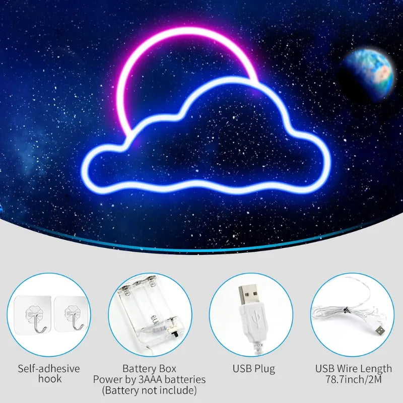 neon mural nuage alimentation