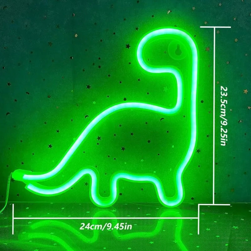 Wall Neon | Green Dinosaur