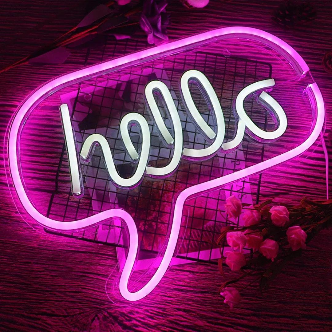 Neon Lumineux Mural Hello - Veilleuse de rêve