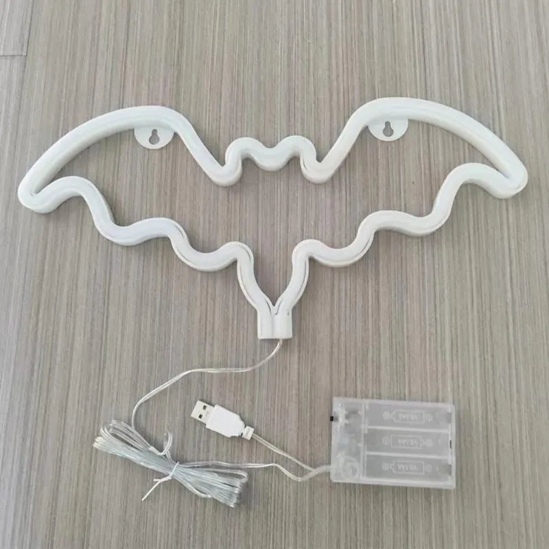 Enseigne au néon chauve-souris LED Alimentation