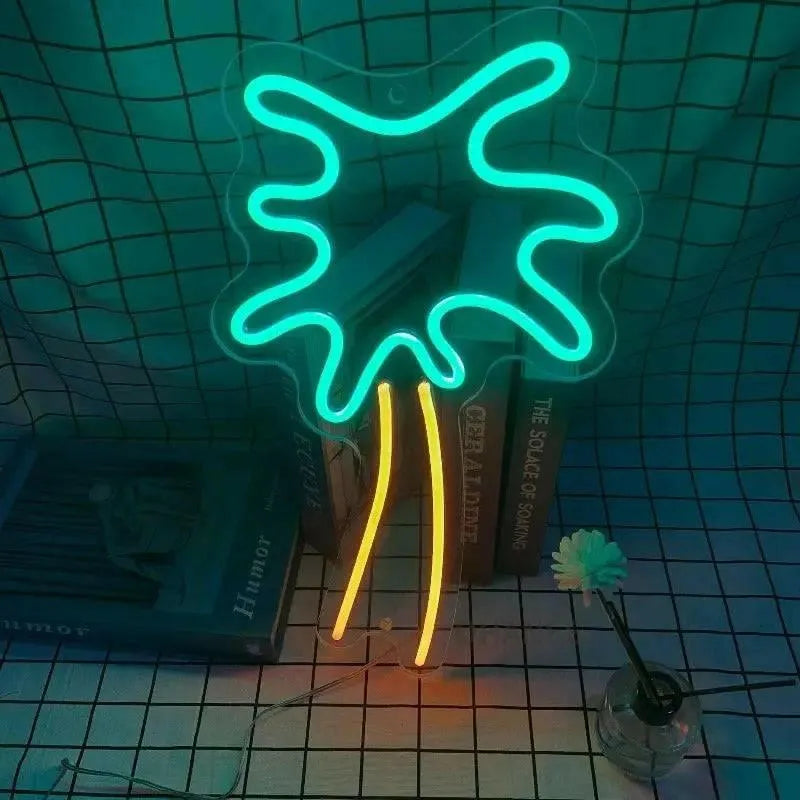 Néon Palmier Murale