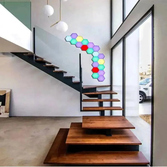 hexagone lumineux murale LED