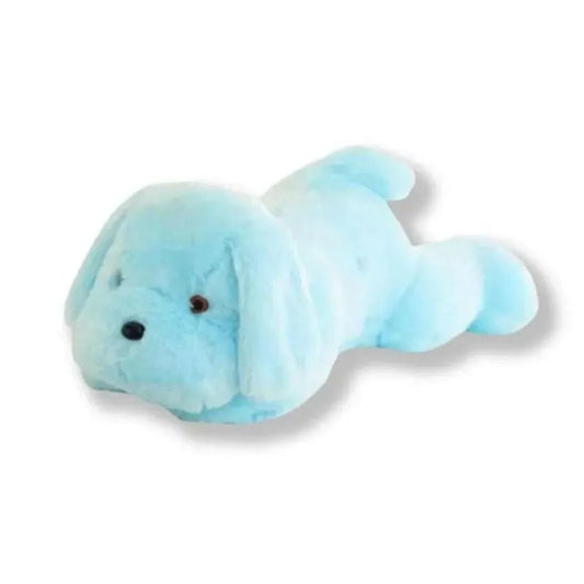 Veilleuse peluche chien pour enfant à lumière LED bleu fond blanc