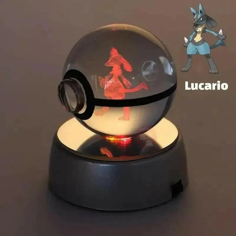 Effet holographique 3D Lucario pokeball cristal LED