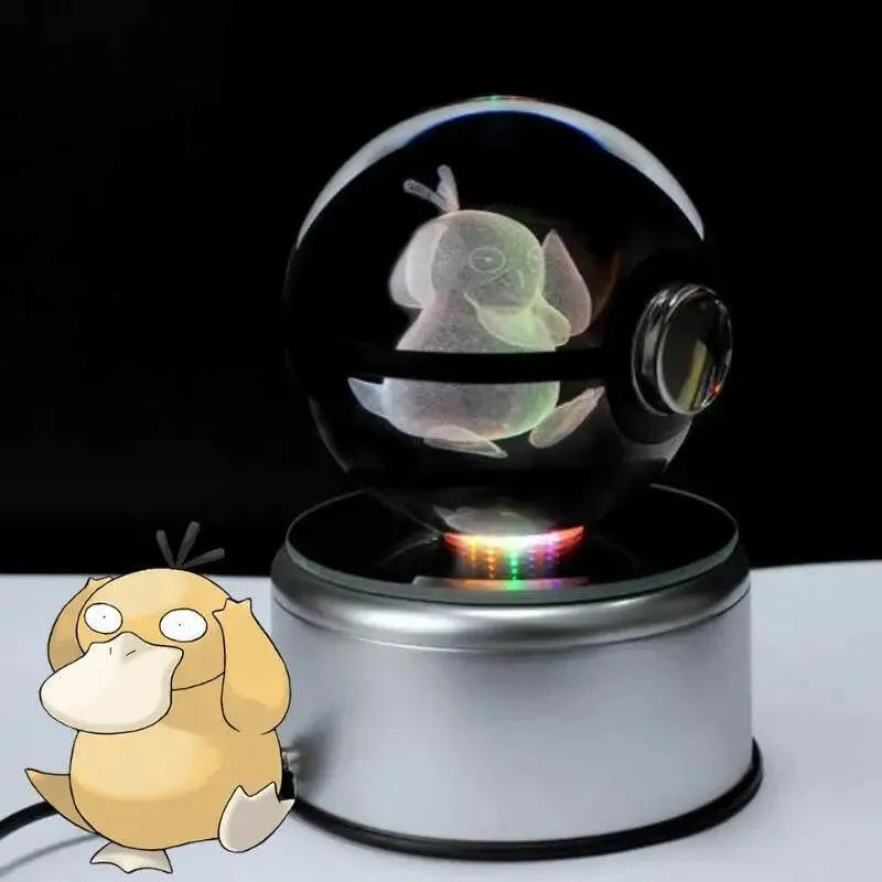 Veilleuse Pokemon Pokeball Lumineuse Cristal Psykokwak