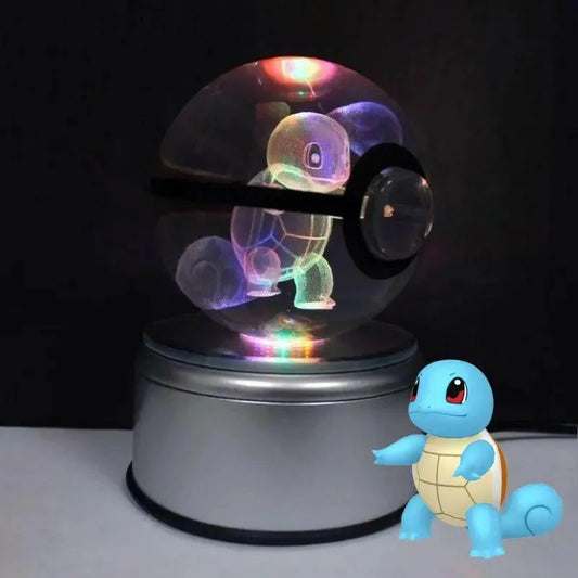 Lampe Pokémon Pokeball Lumineuse Cristal Carapuce