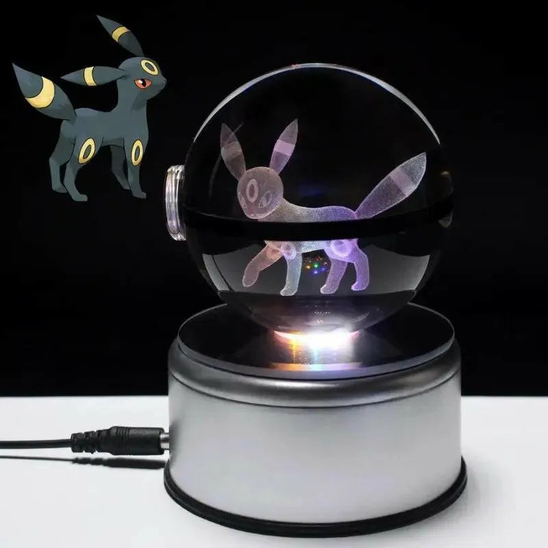 Veilleuse pokeball cristal Umbreon chambre enfant fan Pokémon