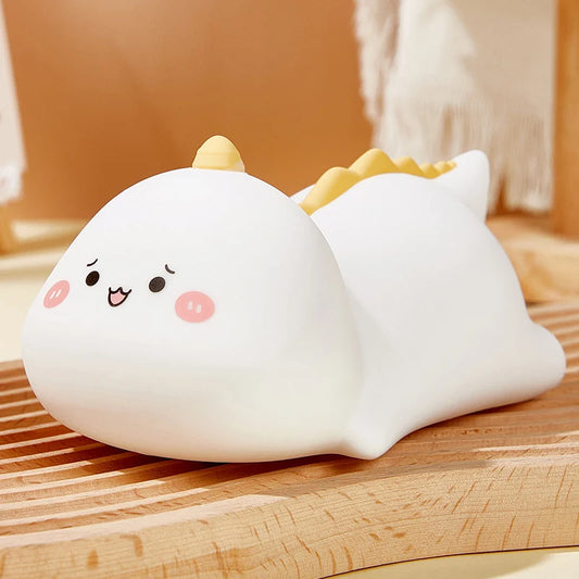 Veilleuse Dinosaure Rechargeable Tactile En Silicone