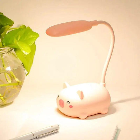 Lampe Cochon Lecture Rose Allumer - Veilleuse de rêve