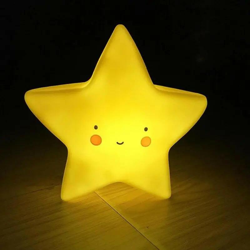 veilleuse etoiles jaune allumer