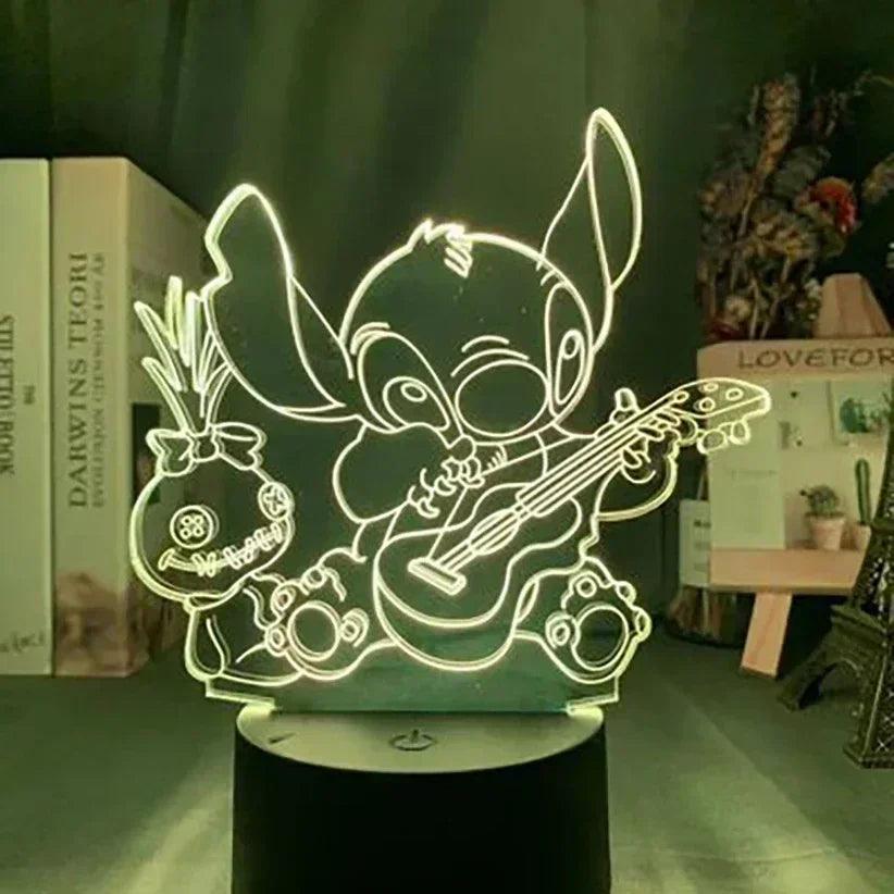 Lampe de Chambre Enfant Led Stitch 3D - Veilleuse de rêve