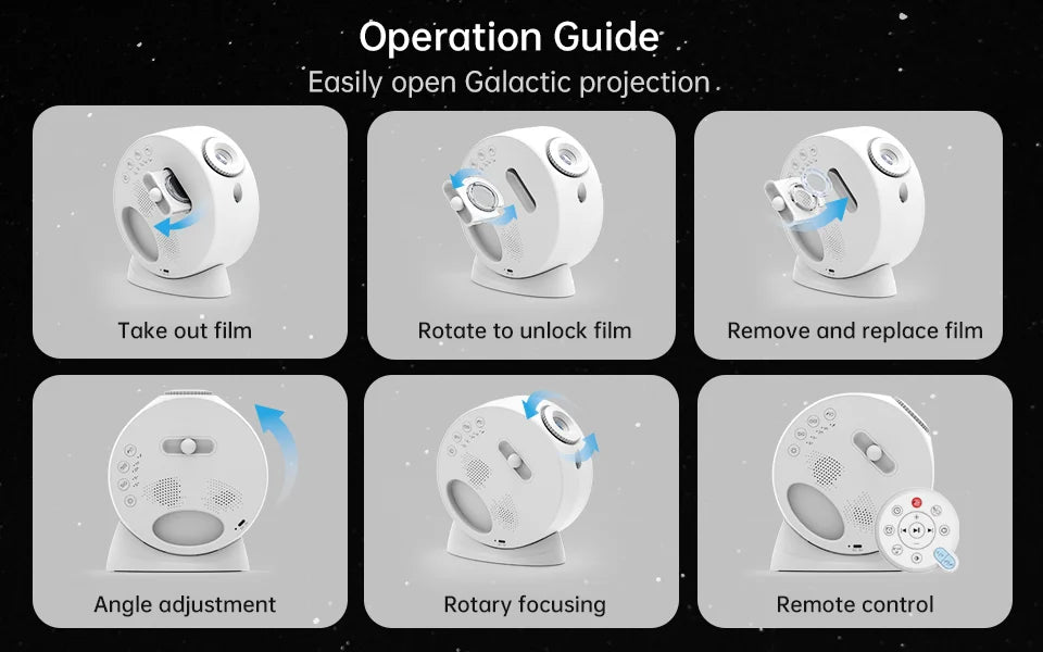 lampe ciel étoilé avec sonorité apaisante pour relaxation