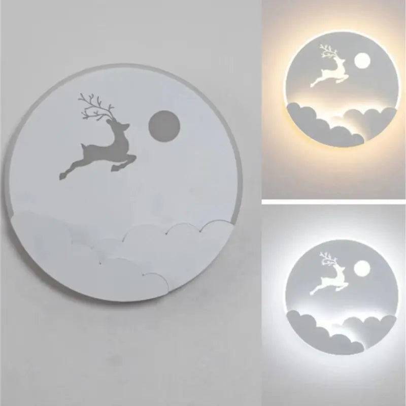 Lampe Murale Lune | Cerf - - Veilleuse de rêve  Lampe Murale Lune | Cerf Veilleuse de rêve atmosphère paisible cadeau parfait design élégant décoration murale lumière nocturne -  - #tag1# - #tag2# - #tag3# - #tag4#