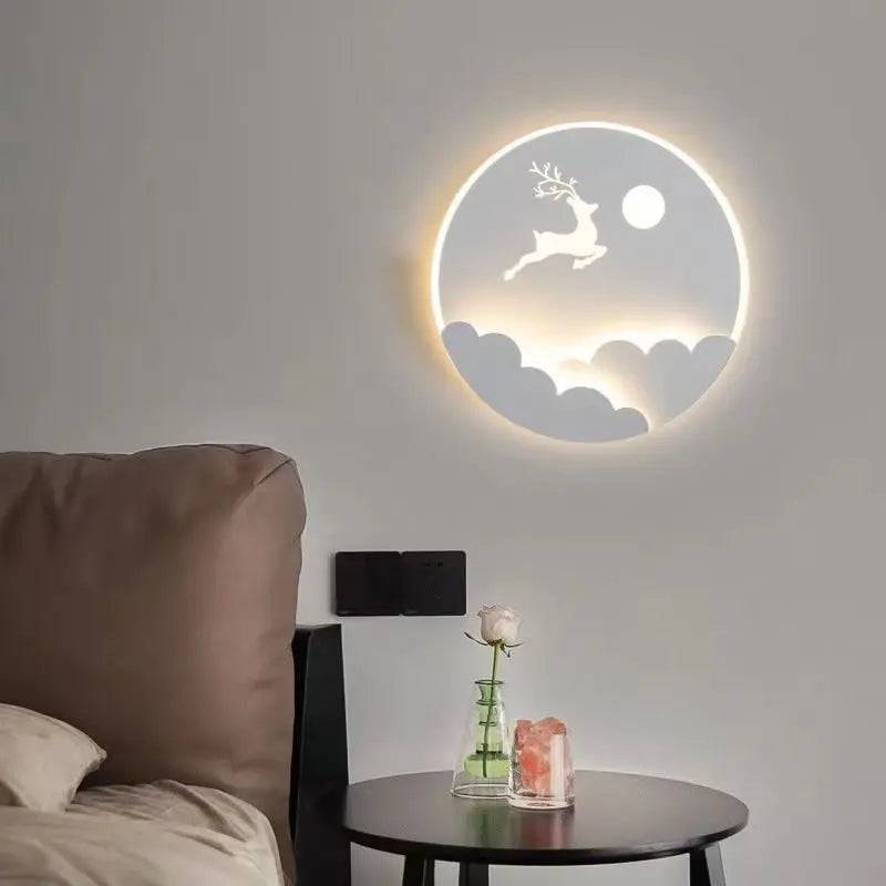 Lampe Murale Lune | Cerf - - Veilleuse de rêve  Lampe Murale Lune | Cerf Veilleuse de rêve atmosphère paisible cadeau parfait design élégant décoration murale lumière nocturne -  - #tag1# - #tag2# - #tag3# - #tag4#