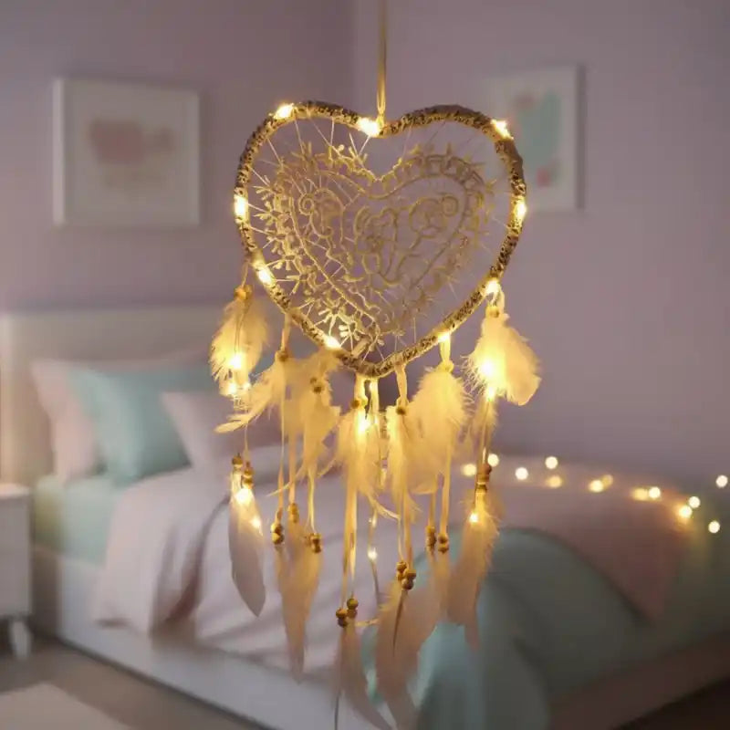 Attrape Rêve Coeur Lumineux Veilleuse de rêve