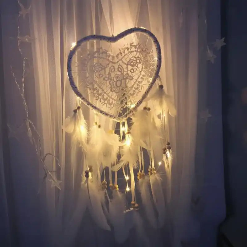 Attrape Rêve Coeur Lumineux Veilleuse de rêve