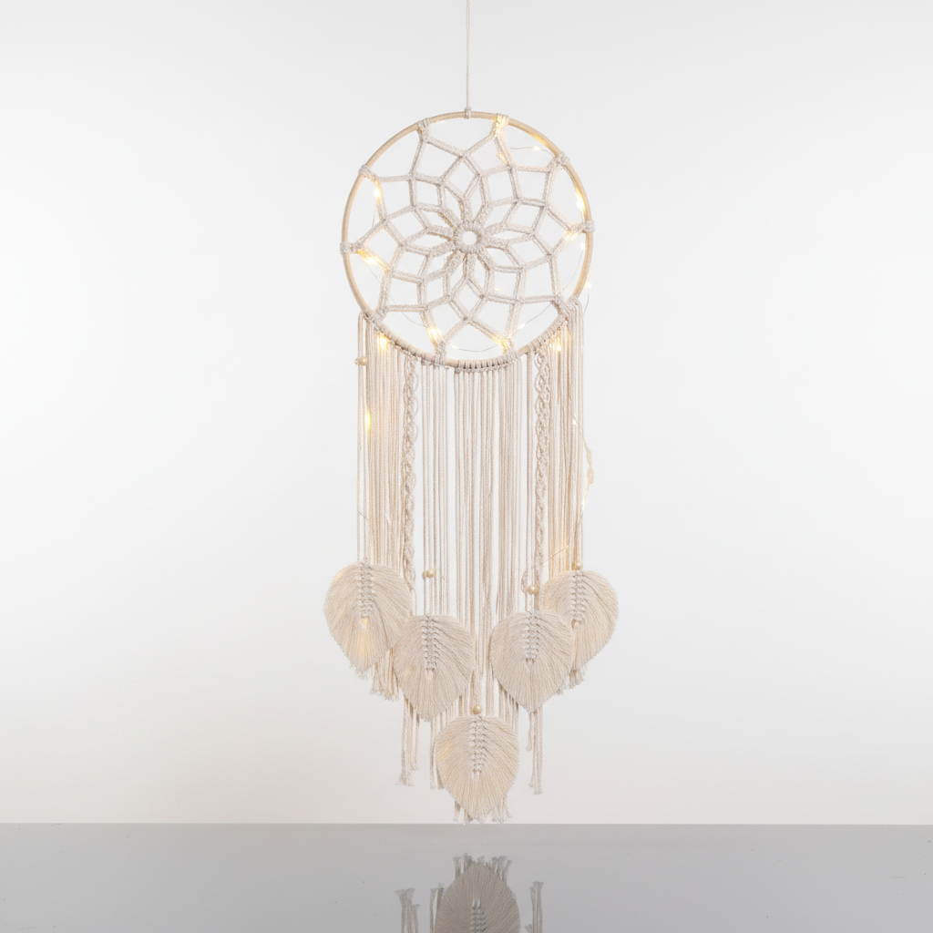 Attrape Rêves Géant En Macramé Lumineux Veilleuse de rêve