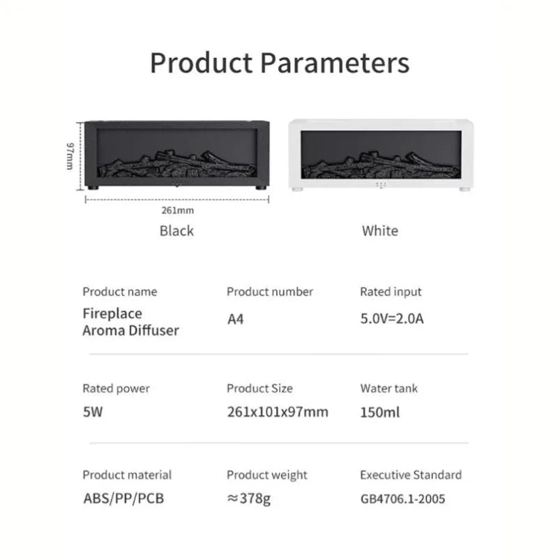 Diffuseur flamme cheminée auto-extinction sécurité 36dB