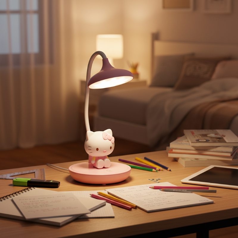 Lampe bureau Kitty LED bras flexible réglable lumière