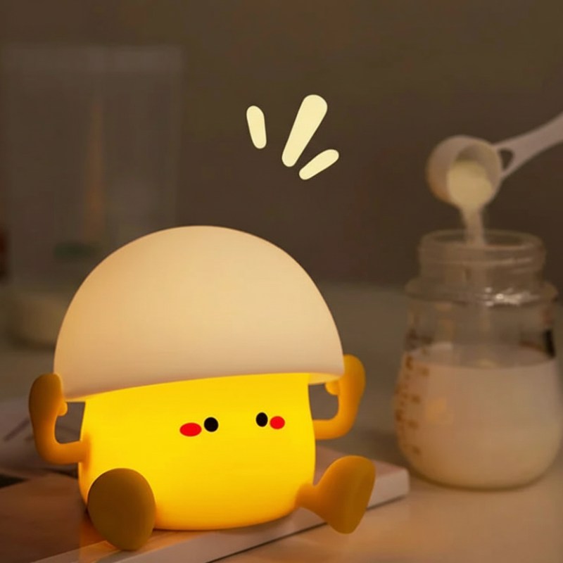 Veilleuse champignon silicone kawaii lumière douce nuit bébé